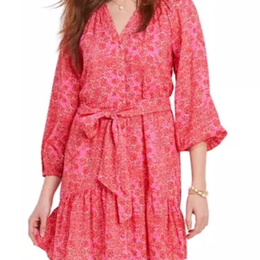 Vineyard Vines Scarf Print Tie-Waist Dress - NWT